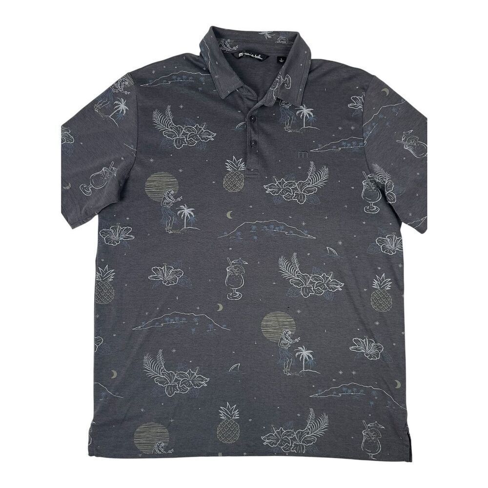 Travis Mathew Men's Hawaiian Short Sleeve Golf Polo Shirt Size Large